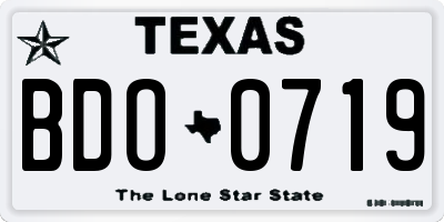 TX license plate BDO0719