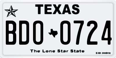 TX license plate BDO0724