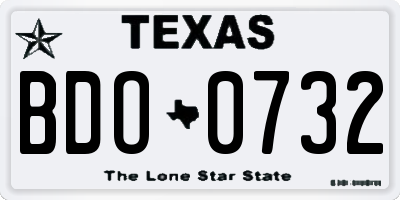 TX license plate BDO0732