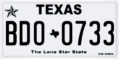 TX license plate BDO0733