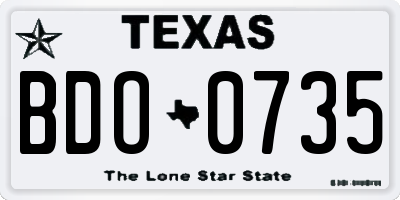 TX license plate BDO0735