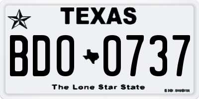 TX license plate BDO0737