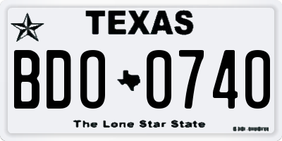 TX license plate BDO0740