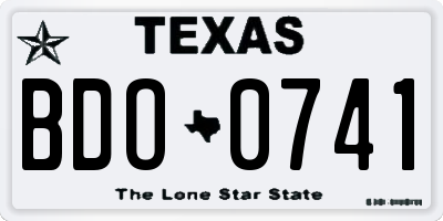 TX license plate BDO0741