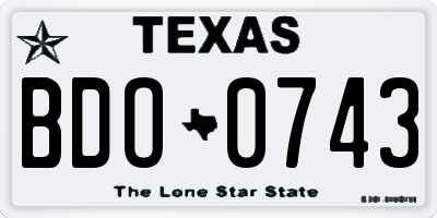 TX license plate BDO0743