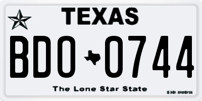 TX license plate BDO0744