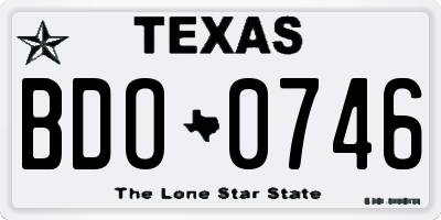 TX license plate BDO0746