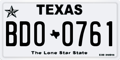 TX license plate BDO0761