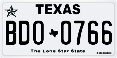 TX license plate BDO0766