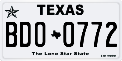 TX license plate BDO0772