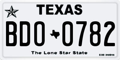 TX license plate BDO0782