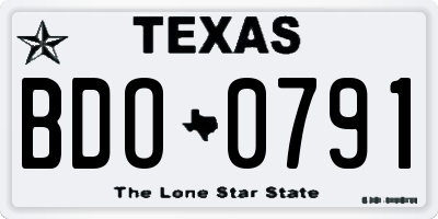 TX license plate BDO0791