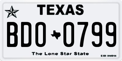 TX license plate BDO0799