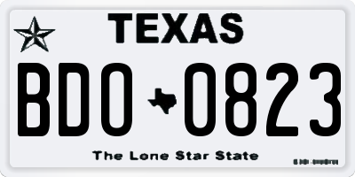 TX license plate BDO0823