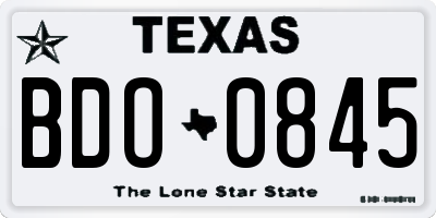 TX license plate BDO0845