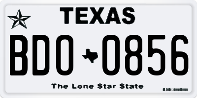TX license plate BDO0856