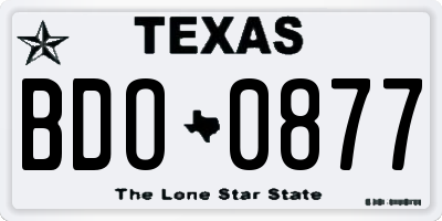TX license plate BDO0877