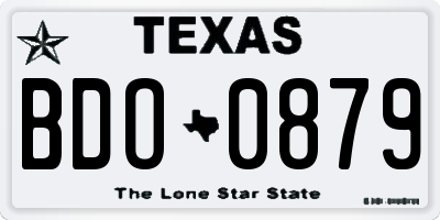 TX license plate BDO0879