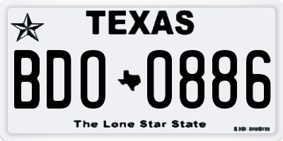 TX license plate BDO0886