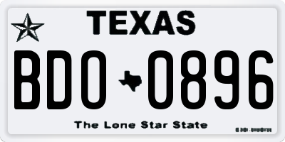 TX license plate BDO0896