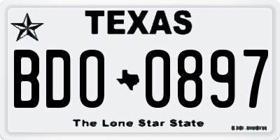 TX license plate BDO0897