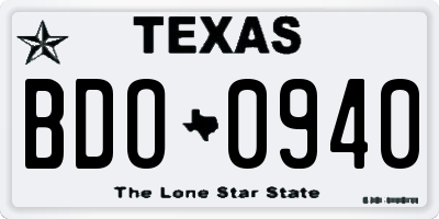 TX license plate BDO0940