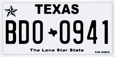 TX license plate BDO0941