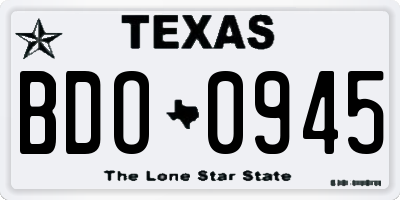 TX license plate BDO0945