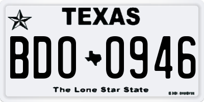 TX license plate BDO0946