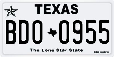 TX license plate BDO0955