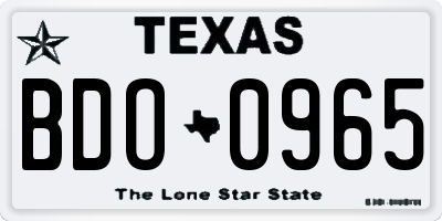 TX license plate BDO0965