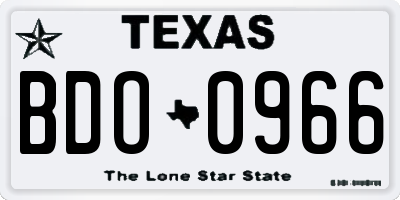 TX license plate BDO0966