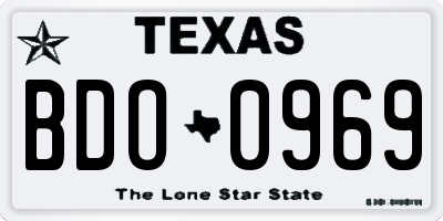 TX license plate BDO0969