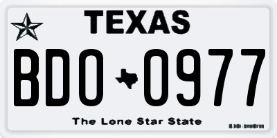 TX license plate BDO0977