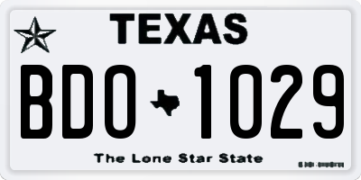 TX license plate BDO1029