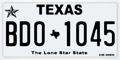 TX license plate BDO1045