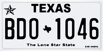TX license plate BDO1046