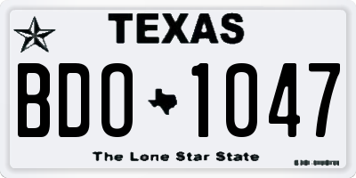 TX license plate BDO1047