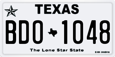 TX license plate BDO1048