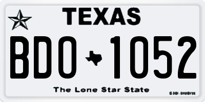 TX license plate BDO1052