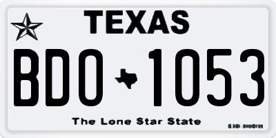 TX license plate BDO1053