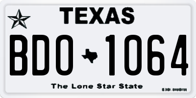 TX license plate BDO1064