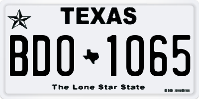 TX license plate BDO1065