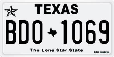 TX license plate BDO1069