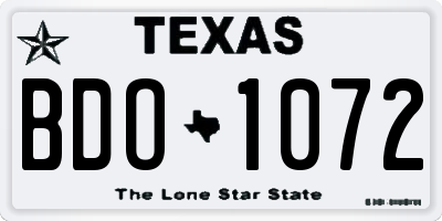 TX license plate BDO1072