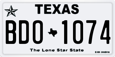 TX license plate BDO1074