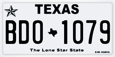 TX license plate BDO1079