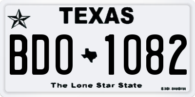 TX license plate BDO1082