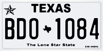 TX license plate BDO1084