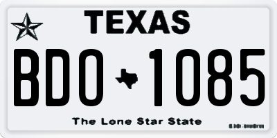 TX license plate BDO1085